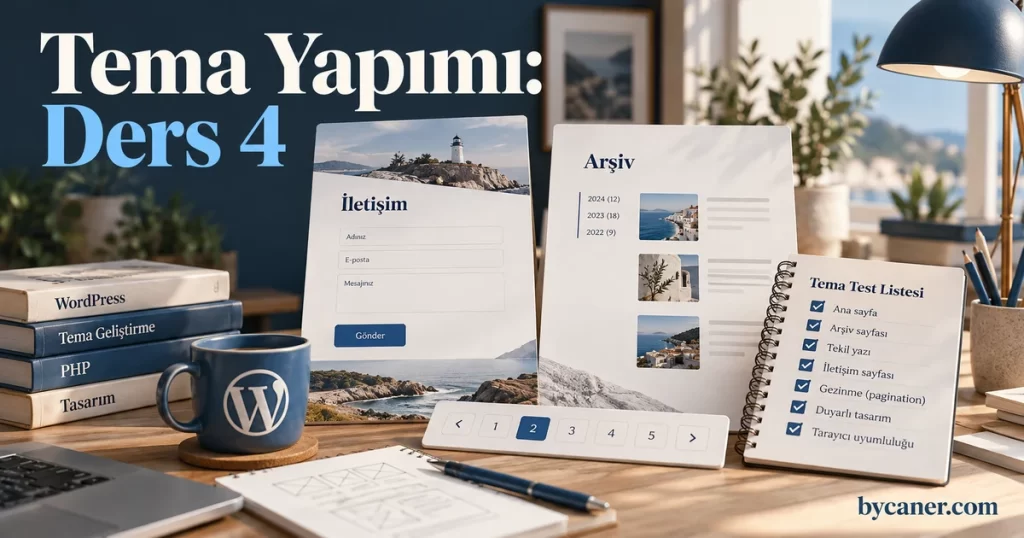 Tema Yapımı: Ders 4 konusunu anlatan bycaner.com kapak illüstrasyonu