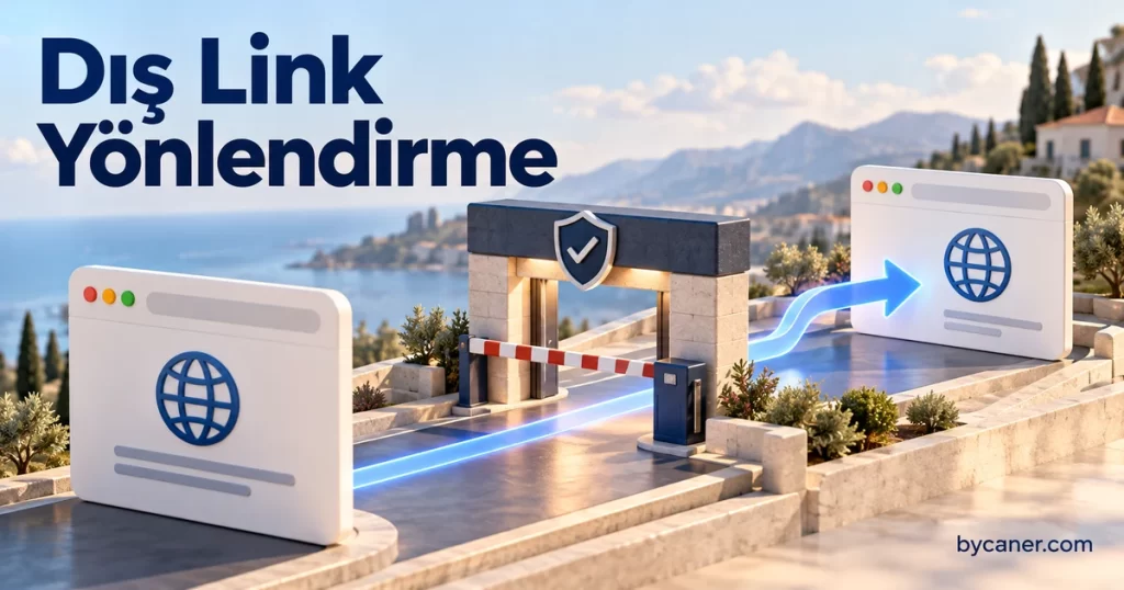 Dış Link Yönlendirme konusunu anlatan bycaner.com kapak illüstrasyonu