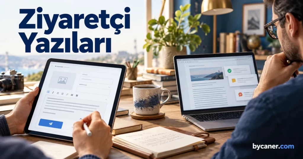Ziyaretçi Yazıları konusunu anlatan bycaner.com kapak illüstrasyonu