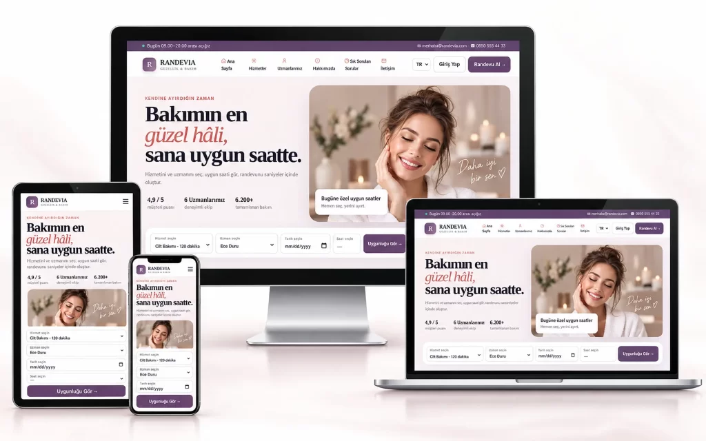 RANDEVIA – Güzellik Merkezi ve Kuaför Web Tasarımım